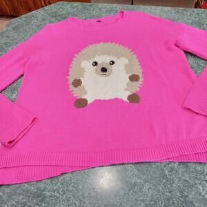 Eric & Loni Hedgehog Womens Size Large Lightweight Sweater Super Cute!
